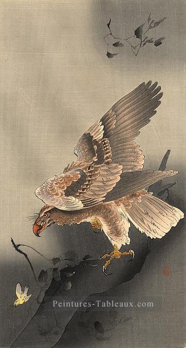 l’aigle en piqué Ohara KOSON oiseaux Peintures à l'huile
